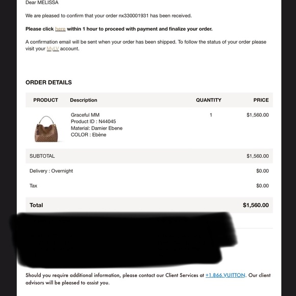 AUTHENTIC Louis Vuitton Graceful MM - Picture 10 of 11